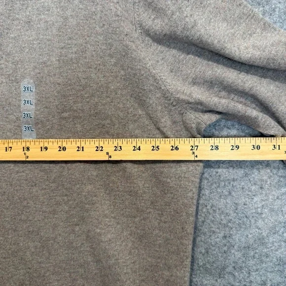 Uniqlo 100% Cashmere Sweater Mens 3XL Quarter Zip Soft Mock Neck Ribbed Hem NEW